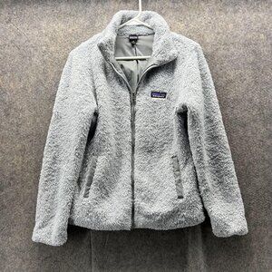 Patagonia Sweater Women Medium Jacket Gray Full Zip Fleece Los Gatos Sherpa
